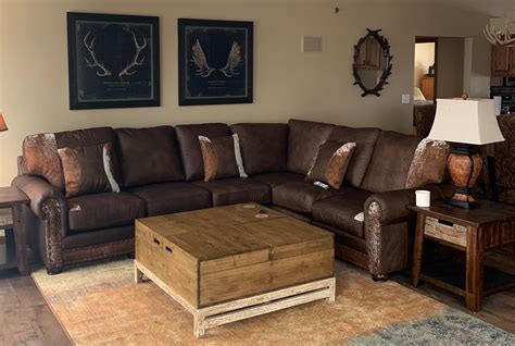 Stylish Rustic Leather Sectional Perfect for Farmhouse Interiors